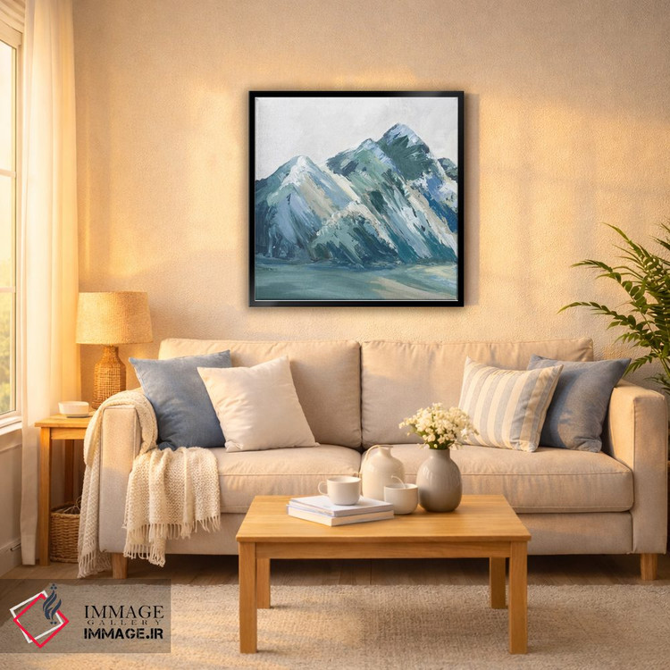 تابلو انتزاعی کوه های پالت آبی II اثر لونا ماویس - D6B