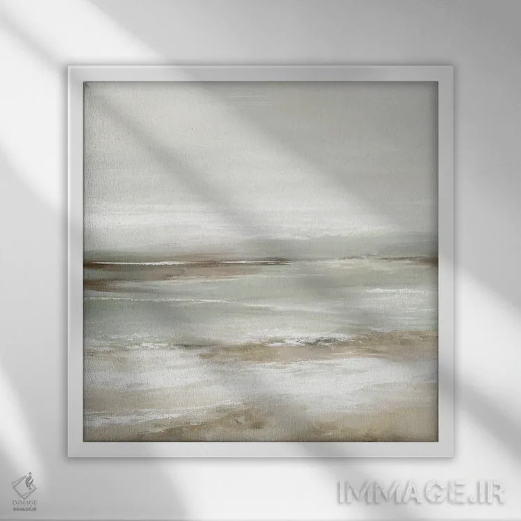 تابلو مینیمال کنار اقیانوس II اثر لونا ماویس - نمای قابدار سفید