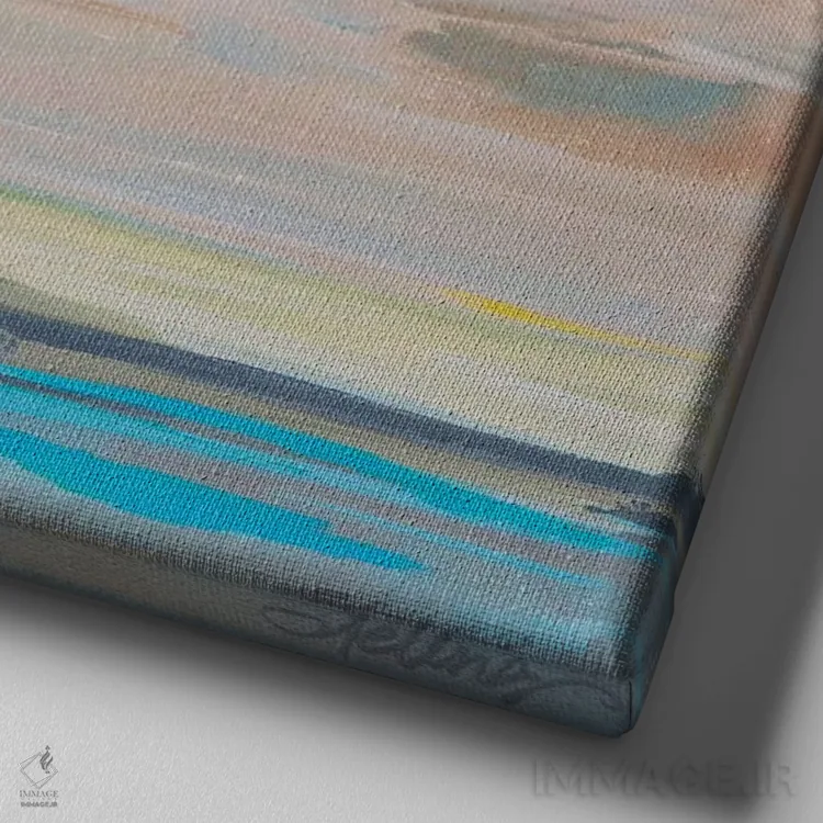 تابلو انتزاعی آسمان سرخوش اثر لیندا استلینگ - نمای نزدیک بافت بوم