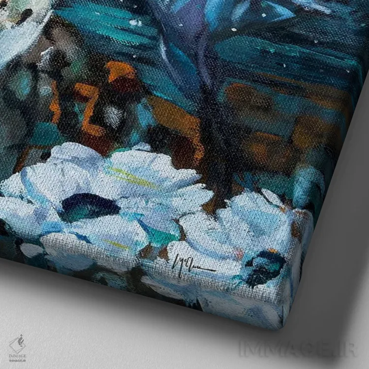 تابلو دکوراتیو آنچه بعد می آید اثر لیندا مک کلور - نمای نزدیک بافت بوم