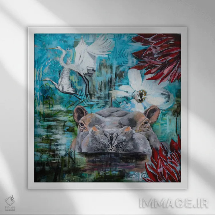 تابلو دکوراتیو آسمان دیگر اثر لیندا مک کلور - نمای قابدار سفید