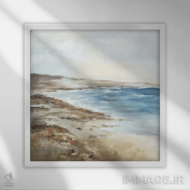 تابلو انتزاعی شعر دریا I اثر لونا ماویس - نمای قابدار سفید
