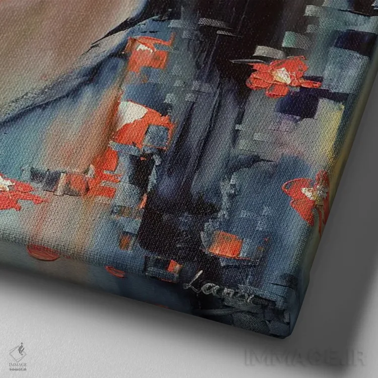 تابلو دکوراتیو اگر پاییزی نیاید تماس بگیر اثر لانا فری - نمای نزدیک بافت بوم