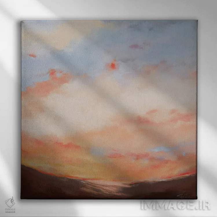 تابلو انتزاعی دریاهای متلاطم ۴ اثر لیندا استلینگ - نمای روبهرو روی دیوار