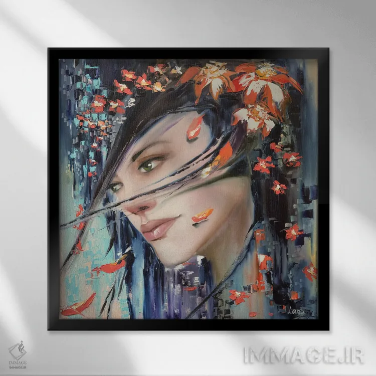 تابلو دکوراتیو اگر پاییزی نیاید تماس بگیر اثر لانا فری - نمای قابدار مشکی