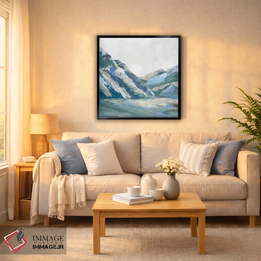 تابلو انتزاعی کوه های پالت آبی I اثر لونا ماویس - D6B