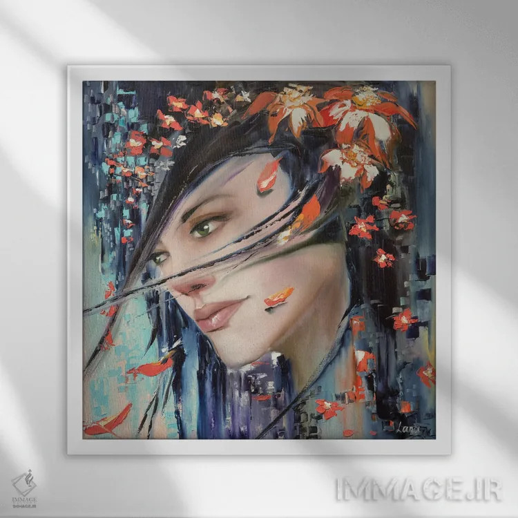 تابلو دکوراتیو اگر پاییزی نیاید تماس بگیر اثر لانا فری - نمای قابدار سفید