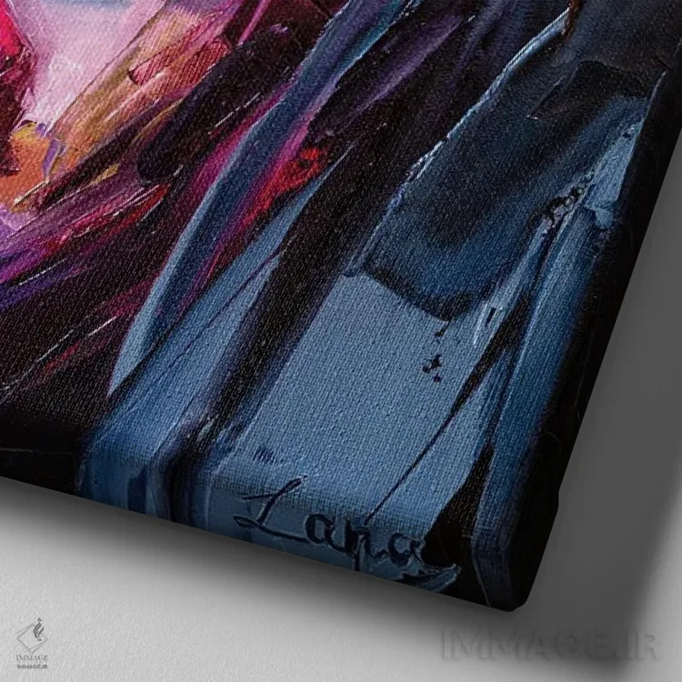 تابلو دکوراتیو سرنوشت اثر لانا فری - نمای نزدیک بافت بوم