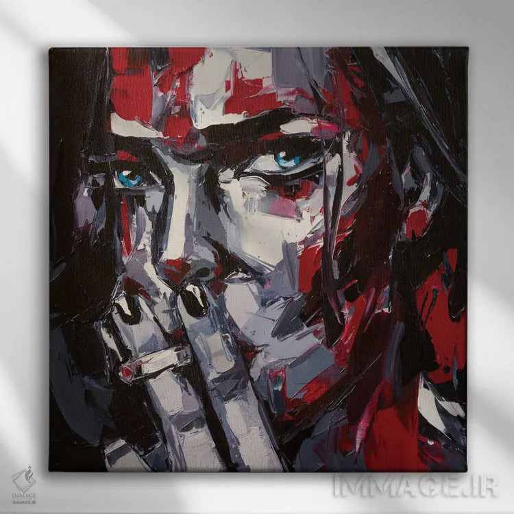 تابلو دکوراتیو خطوط گناه اثر لانا فری - نمای روبهرو روی دیوار