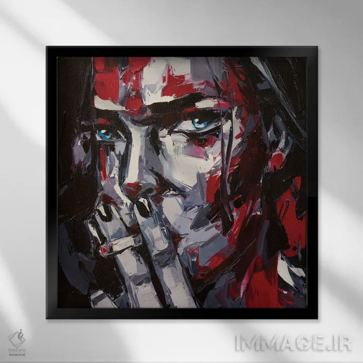 تابلو دکوراتیو خطوط گناه اثر لانا فری - نمای قابدار مشکی