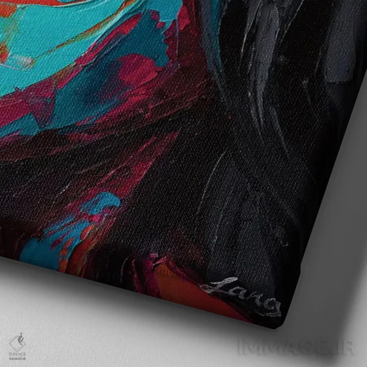 تابلو دکوراتیو آماده یا نه اثر لانا فری - نمای نزدیک بافت بوم