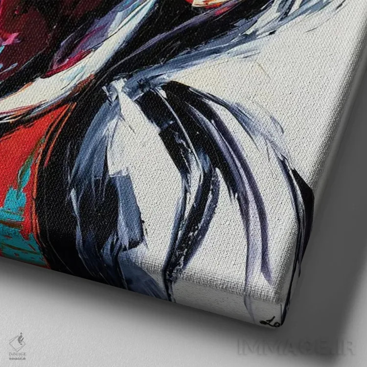 تابلو دکوراتیو خیابان مشجر اثر لانا فری - نمای نزدیک بافت بوم