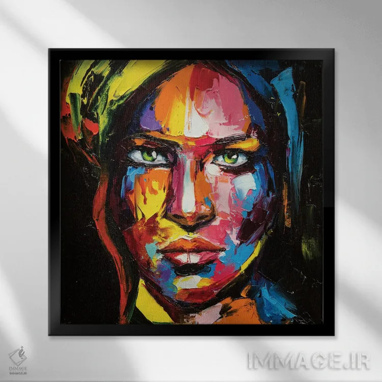 تابلو دکوراتیو سوختن عمیق اثر لانا فری - نمای قابدار مشکی