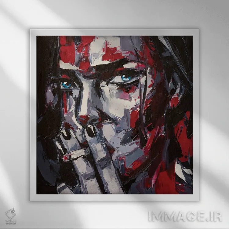 تابلو دکوراتیو خطوط گناه اثر لانا فری - نمای قابدار سفید