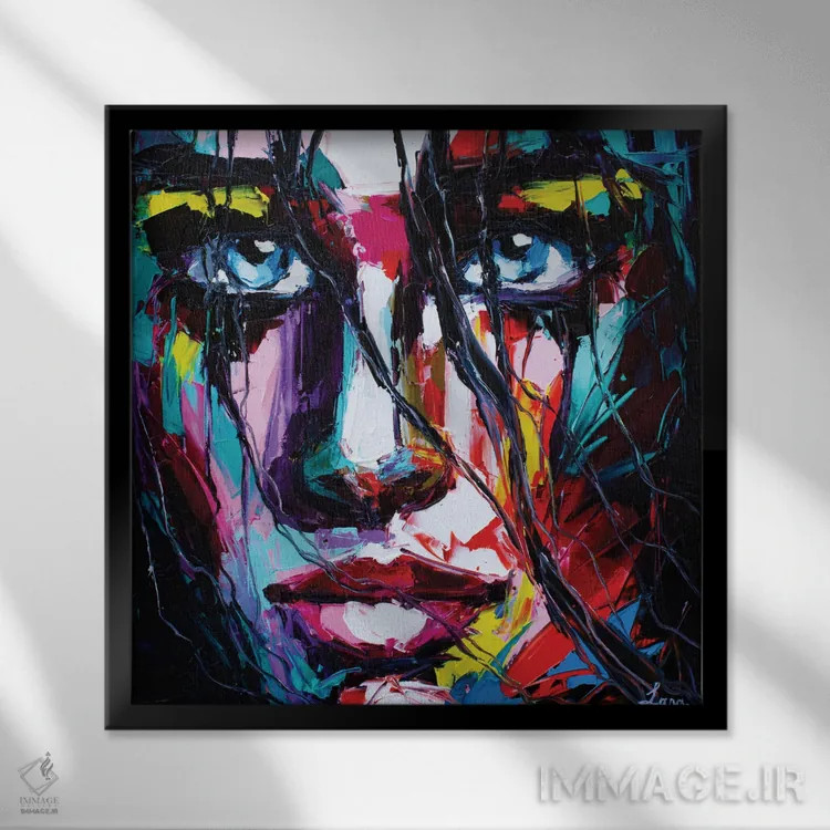 تابلو دکوراتیو بازی سایه اثر لانا فری - نمای قابدار مشکی