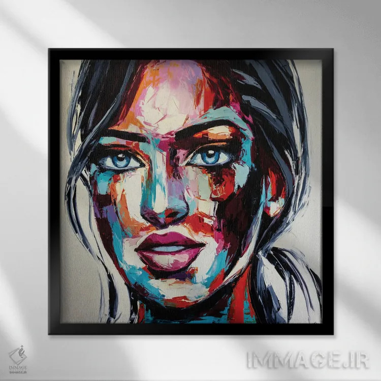 تابلو دکوراتیو خیابان مشجر اثر لانا فری - نمای قابدار مشکی