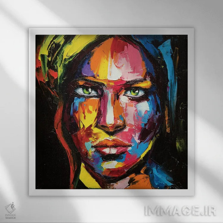 تابلو دکوراتیو سوختن عمیق اثر لانا فری - نمای قابدار سفید