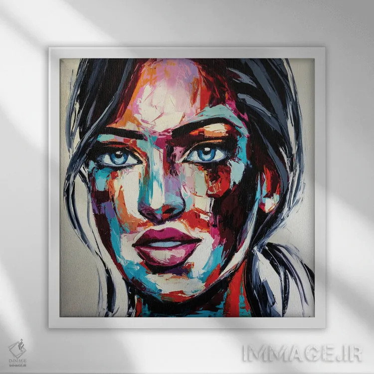 تابلو دکوراتیو خیابان مشجر اثر لانا فری - نمای قابدار سفید