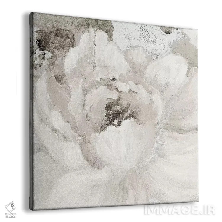 تابلو دکوراتیو گل های خاکستری روشن یک اثر لینی لورث - نمای پرسپکتیو محصول
