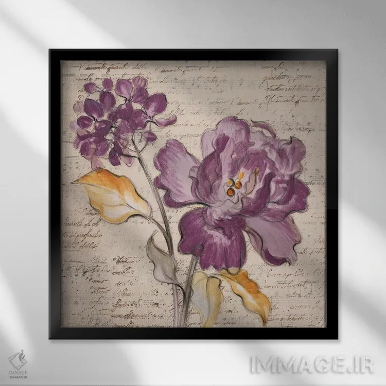 تابلو دکوراتیو زیبایی یاسی دو اثر لینی لورث - نمای قابدار مشکی