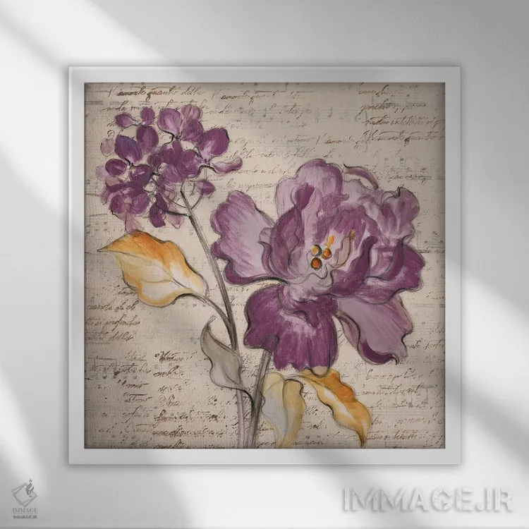 تابلو دکوراتیو زیبایی یاسی دو اثر لینی لورث - نمای قابدار سفید