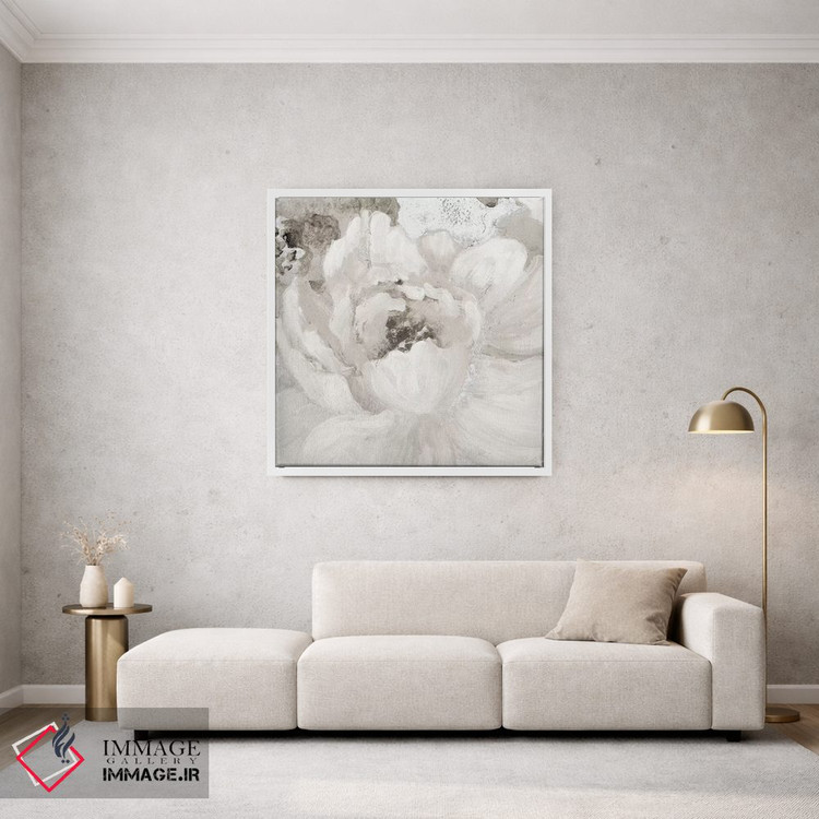 تابلو دکوراتیو گل های خاکستری روشن یک اثر لینی لورث - D1W