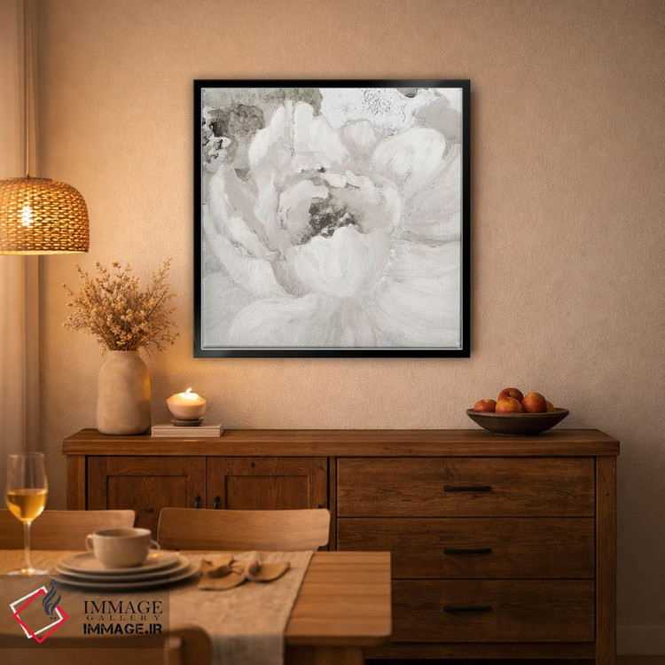 تابلو دکوراتیو گل های خاکستری روشن یک اثر لینی لورث - D4B
