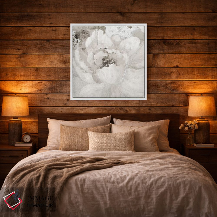 تابلو دکوراتیو گل های خاکستری روشن یک اثر لینی لورث - D2W