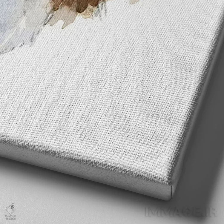 تابلو دکوراتیو لاما با چتری اثر لینی لورث - نمای نزدیک بافت بوم