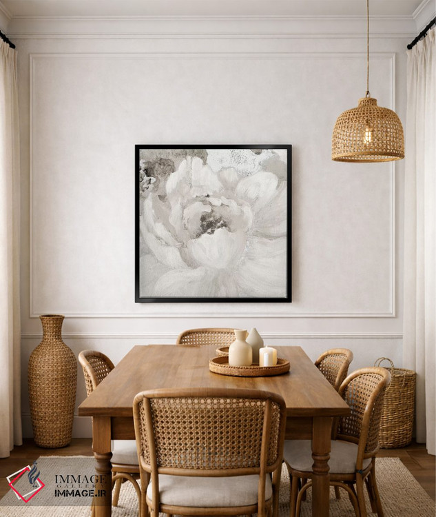 تابلو دکوراتیو گل های خاکستری روشن یک اثر لینی لورث - D6B