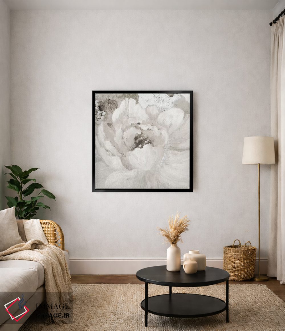 تابلو دکوراتیو گل های خاکستری روشن یک اثر لینی لورث - D5B