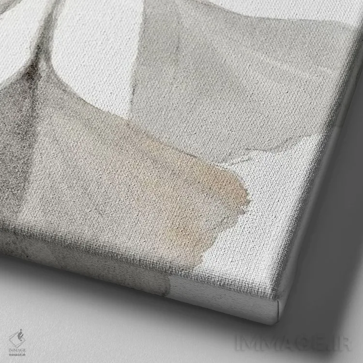 تابلو دکوراتیو "ساقه های جینکو خنثی I" اثر لینی لورث - نمای نزدیک بافت بوم