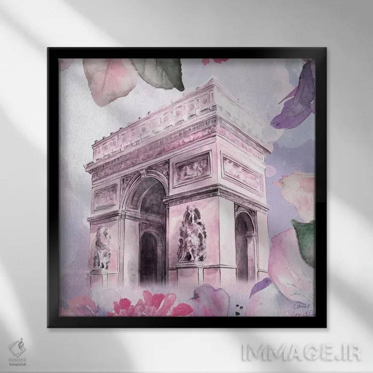 تابلو دکوراتیو "شکوفه های پاریسی II" اثر لینی لورث - نمای قابدار مشکی