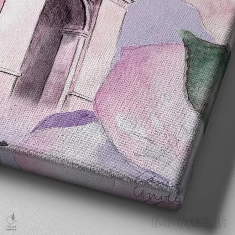 تابلو دکوراتیو "شکوفه های پاریسی II" اثر لینی لورث - نمای نزدیک بافت بوم