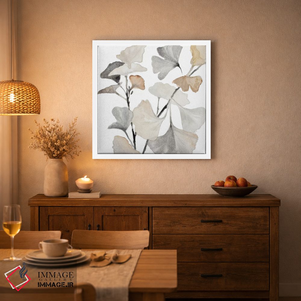 تابلو دکوراتیو "ساقه های جینکو خنثی I" اثر لینی لورث - D1W