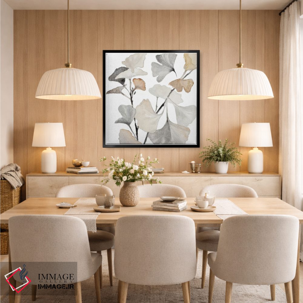 تابلو دکوراتیو "ساقه های جینکو خنثی I" اثر لینی لورث - D6B