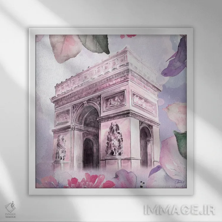 تابلو دکوراتیو "شکوفه های پاریسی II" اثر لینی لورث - نمای قابدار سفید