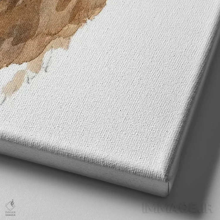 تابلو دکوراتیو "لامای پشمالو" اثر لینی لورث - نمای نزدیک بافت بوم