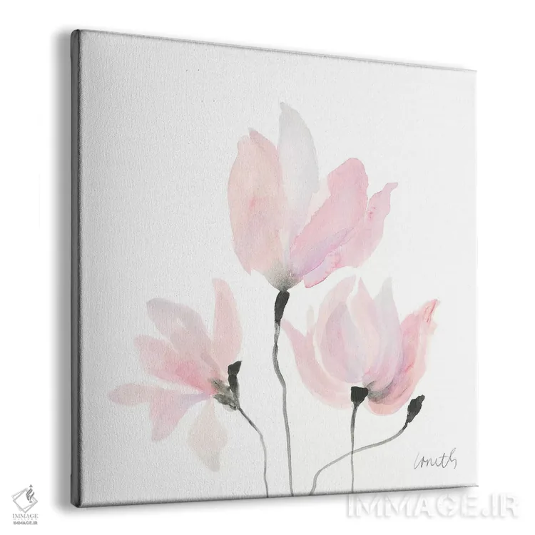 تابلو دکوراتیو "نوسان گل های پاستلی I" اثر لینی لورث - نمای پرسپکتیو محصول