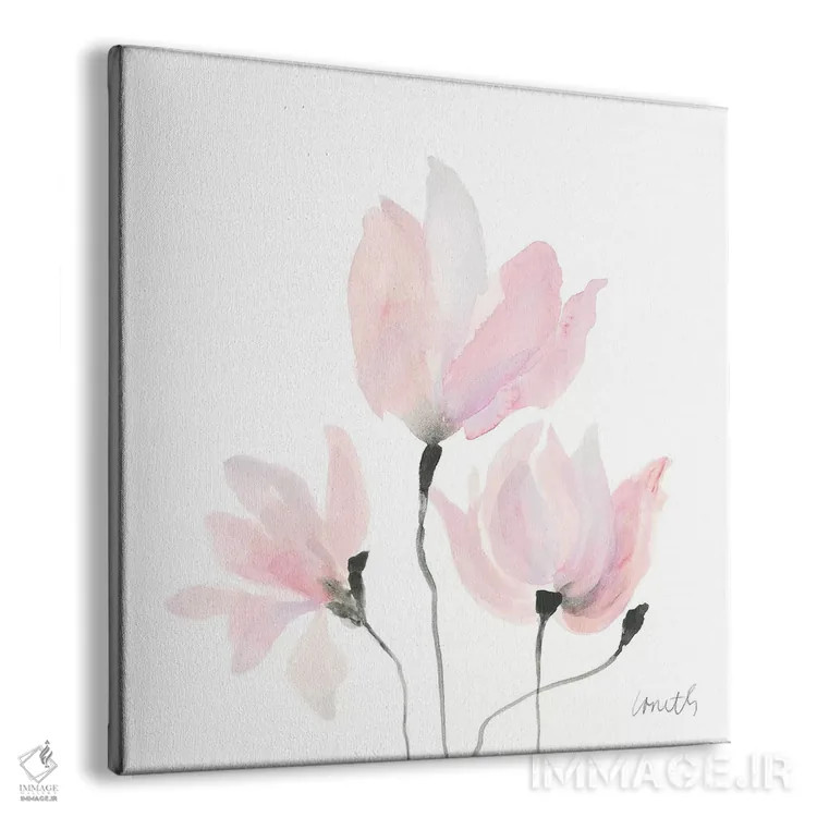 تابلو دکوراتیو "نوسان گل های پاستلی I" اثر لینی لورث - نمای پرسپکتیو محصول