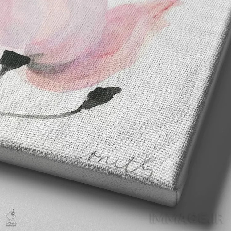 تابلو دکوراتیو "نوسان گل های پاستلی I" اثر لینی لورث - نمای نزدیک بافت بوم