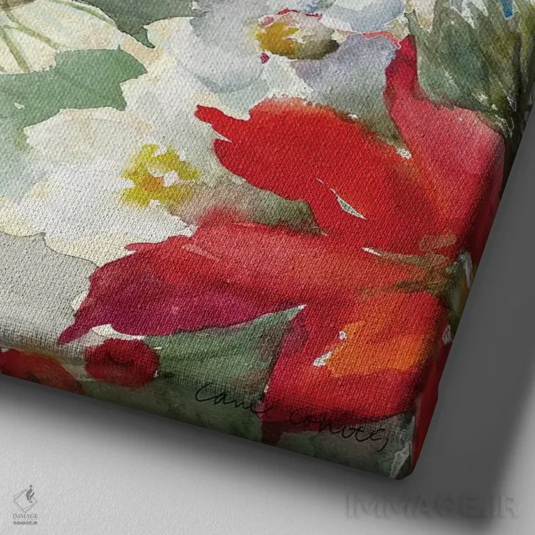 تابلو دکوراتیو "پرنده کارباورال و کاج زار I" اثر لینی لورث - نمای نزدیک بافت بوم