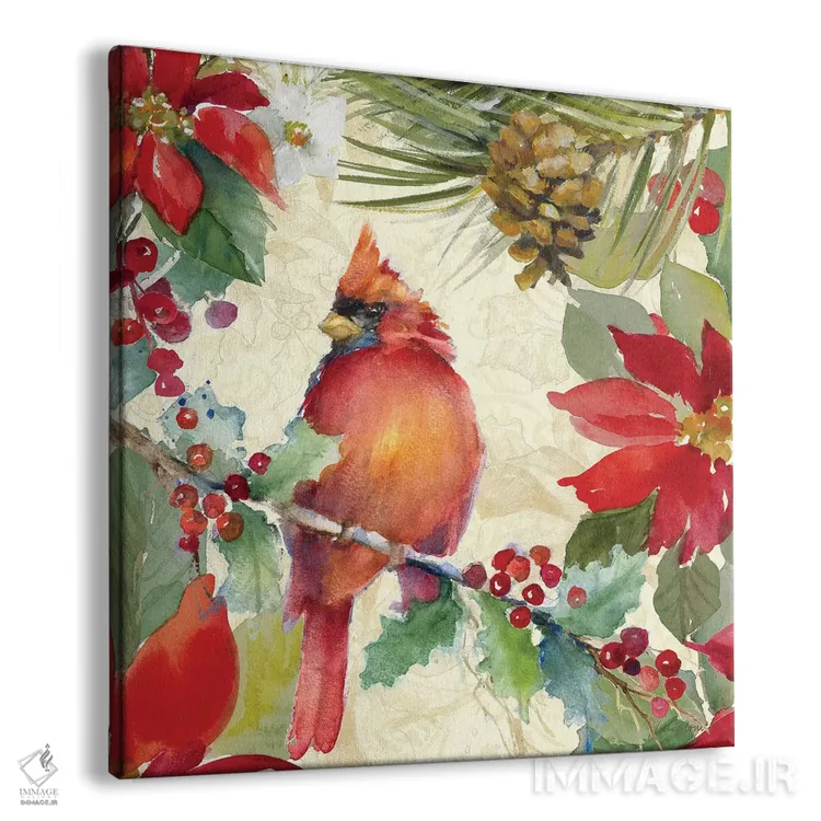 تابلو دکوراتیو "پرنده کارباورال و کاج زار II" اثر لینی لورث - نمای پرسپکتیو محصول