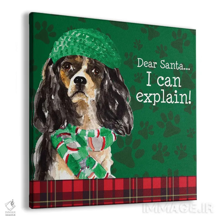 تابلو دکوراتیو "سگ کوچولوی کریسمس II" اثر لینی لورث - نمای پرسپکتیو محصول