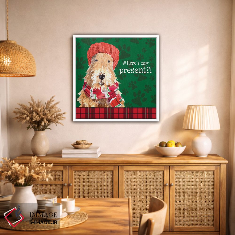 تابلو دکوراتیو "سگ کوچولوی کریسمس I" اثر لینی لورث - D1W