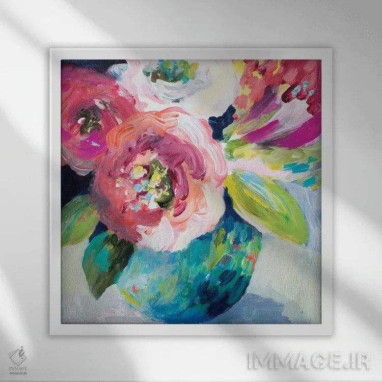 تابلو دکوراتیو "لمس بهاری" اثر لینی لورث - نمای قابدار سفید