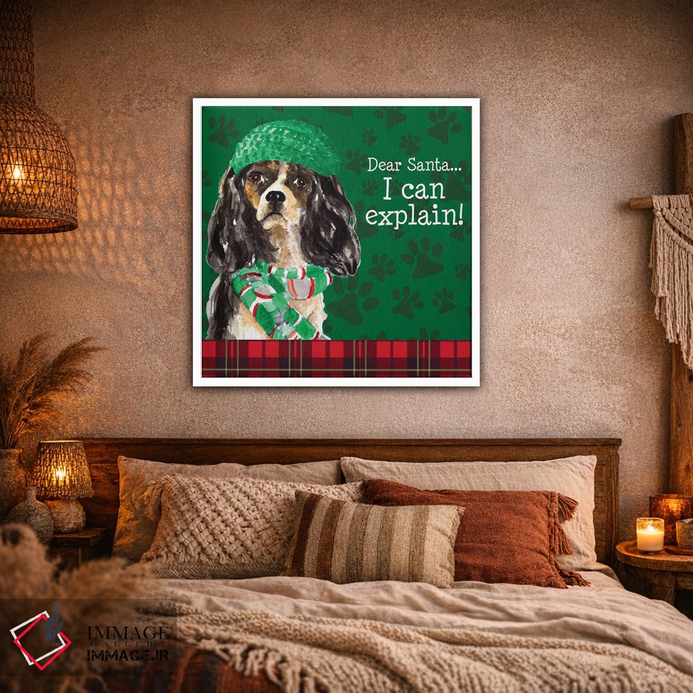 تابلو دکوراتیو "سگ کوچولوی کریسمس II" اثر لینی لورث - D1W