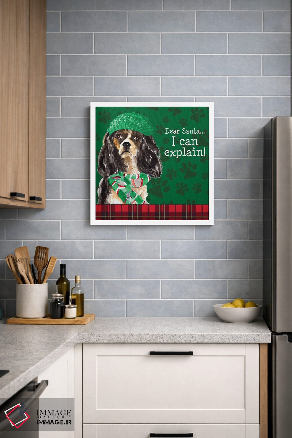 تابلو دکوراتیو "سگ کوچولوی کریسمس II" اثر لینی لورث - D3W