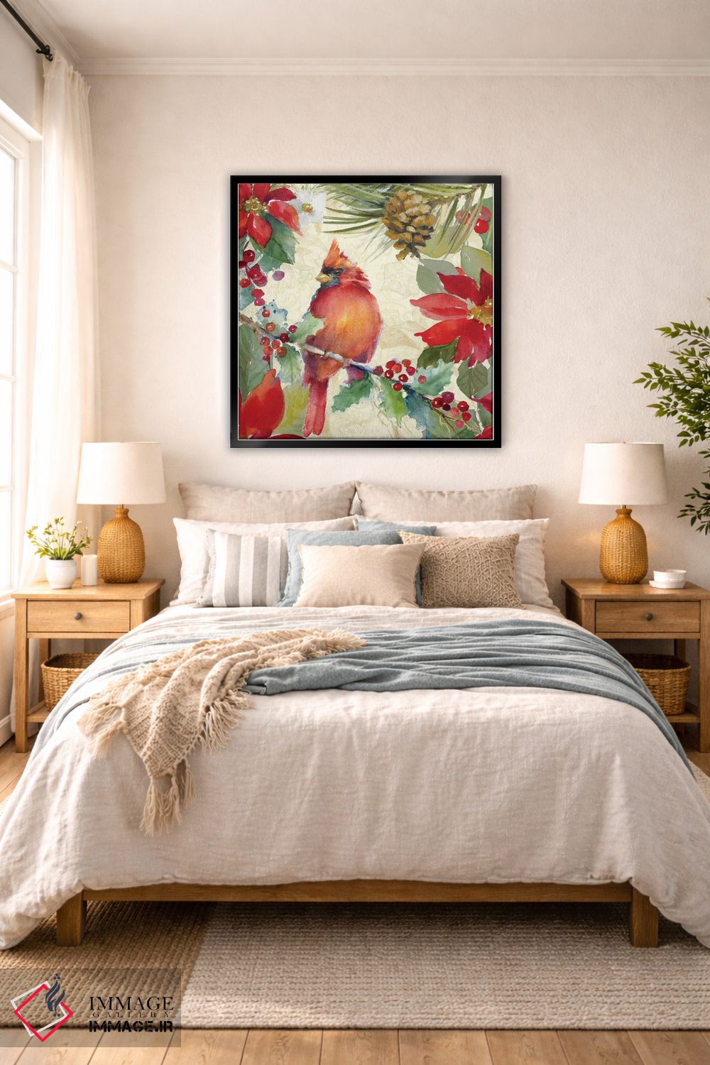 تابلو دکوراتیو "پرنده کارباورال و کاج زار II" اثر لینی لورث - D6B