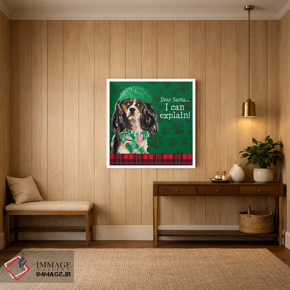 تابلو دکوراتیو "سگ کوچولوی کریسمس II" اثر لینی لورث - D4W